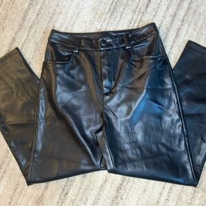Black Faux Leather Pants